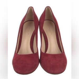 Gianvito Rossi Deep Red suede heels
